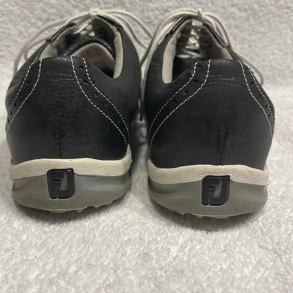 Footjoy Women’s Black Golf Oxford Shoes LoPro Wing Tip Lace Up Sz 6.5 Sport